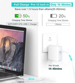 img 3 attached to 💡 87W USB-C Power Adapter for MacBook Pro: Compatible with MacBook Pro 15, 13 inch, New Air 13 inch - Thunderbolt 3 Block, 6.6ft 5A USB-C to C Charging Cable