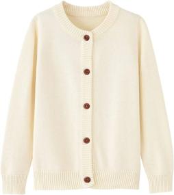 img 4 attached to 👶 Premium Quality Toddler Knit Cardigan Sweaters - 100% Cotton Solid Color Basic Sweater for Baby Boys and Girls (18M-6T)