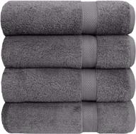 🛀 pleasant home luxury bath towels set - 4 pack – 27” x 54” - 100% cotton, 600 gsm - soft & absorbent grey towels - hotel quality bath towel set logo