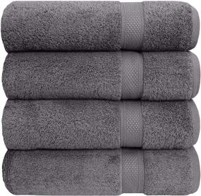 img 4 attached to 🛀 Pleasant Home Luxury Bath Towels Set - 4 Pack – 27” x 54” - 100% Cotton, 600 GSM - Soft & Absorbent Grey Towels - Hotel Quality Bath Towel Set