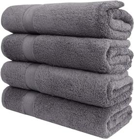 img 3 attached to 🛀 Pleasant Home Luxury Bath Towels Set - 4 Pack – 27” x 54” - 100% Cotton, 600 GSM - Soft & Absorbent Grey Towels - Hotel Quality Bath Towel Set