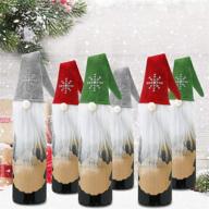 🦌 boao 6 sets of christmas knit sweater wine bottle covers - santa, reindeer, and snowman designs for festive decorations and sweater parties (style 9) логотип