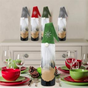 img 3 attached to 🦌 Boao 6 Sets of Christmas Knit Sweater Wine Bottle Covers - Santa, Reindeer, and Snowman Designs for Festive Decorations and Sweater Parties (Style 9)