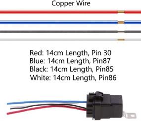 img 1 attached to ESUPPORT Waterproof Heavy Duty DC 12V 40A 4Pin Relay Socket Plug Car Truck Motor 4 Wire Harness Kit