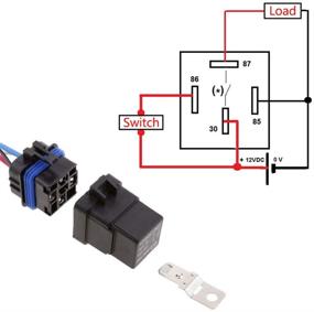 img 2 attached to ESUPPORT Waterproof Heavy Duty DC 12V 40A 4Pin Relay Socket Plug Car Truck Motor 4 Wire Harness Kit