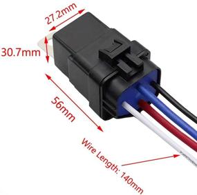 img 3 attached to ESUPPORT Waterproof Heavy Duty DC 12V 40A 4Pin Relay Socket Plug Car Truck Motor 4 Wire Harness Kit