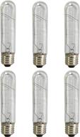 💡 royal designs lb-2001-6 clear antique vintage style edison t10 dimmable incandescent light bulbs, e26 medium brass, 120v, 60 watts, set of 6, 6-pack, silver base, 6 count logo