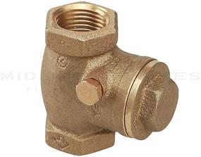 img 2 attached to 💧 Lead-Free Midline Valve 432U256 Swing Check Valve with 3/4 in. FIP Connections, Cast Brass for Superior Backflow Prevention