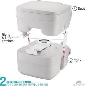 img 3 attached to Convenient Portable Toilet Camping Porta Potty - 5 Gallon Waste Tank - Durable, Leak Proof, Flushable RV Toilet - Detachable Tanks for Easy Cleaning & Carrying - Perfect for Travel, Boating, and Trips