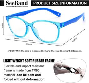 img 1 attached to Kids Blue Light Blocking Glasses 👧 with Glasses Rope | Age 3-10 | SeeBand