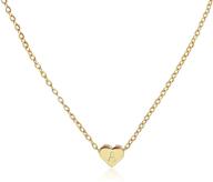 💖 dainty and personalized: tiny heart initial gold necklace with 26 letters - ideal gifts for girls logo