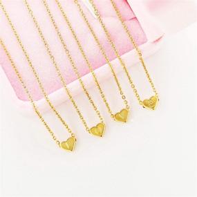 img 1 attached to 💖 Dainty and Personalized: Tiny Heart Initial Gold Necklace with 26 Letters - Ideal Gifts for Girls