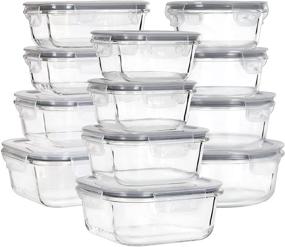 img 4 attached to MUMUTOR 24 Piece Glass Meal Prep Containers with Lids 🍱 - Airtight Glass Bento Boxes, BPA Free & Leak Proof Storage Containers