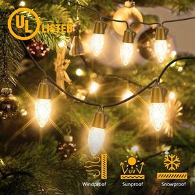 img 1 attached to 🎄 GUSODOR C35 Christmas String Lights: 50 FT Waterproof LED Lights with Remote Control for Outdoor and Indoor Xmas Decor