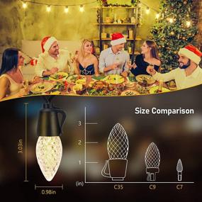 img 3 attached to 🎄 GUSODOR C35 Christmas String Lights: 50 FT Waterproof LED Lights with Remote Control for Outdoor and Indoor Xmas Decor
