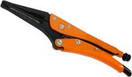 🔧 grip-on - 10-inch long nose locking pliers with orange epoxy coating logo