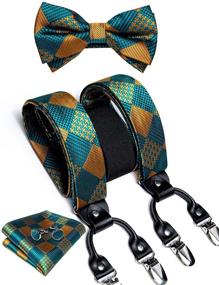 img 4 attached to 👔 Dapper DiBanGu Paisley Suspenders: The Ultimate Men's Accessories for Ties, Cummerbunds & Pocket Squares!