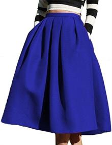 img 1 attached to FACE Womens Waisted Pleated Small Women's Clothing for Skirts