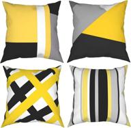 monochromatic striped geometry cushion decorative logo