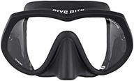 dive rite ultraclear frameless mask - enhanced visibility in black logo