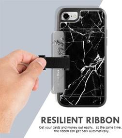 img 3 attached to Чехол ZVE Slim для iPhone SE 2020 - Black Marble: Кожанный кошелек с держателем для кредитных карт для iPhone 7/8/SE 2020 с дисплеем 4.7 дюйма