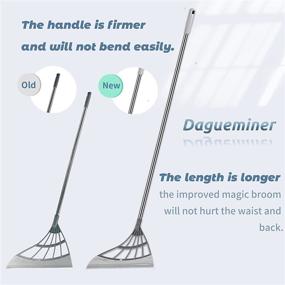 img 1 attached to Versatile Magic Broom with Dog Hair Removal, Floor Squeegee, Household Mop Brooms, 🧹 Scraping Sweeper, Bathroom Tile Squeegee - Adjustable for Tile, Floor, Living Room, Kitchen (Gray)