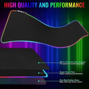 img 2 attached to 🖱️ NJSJ RGB Gaming Mouse Pad, LED Extended Soft Mousepad - 12 Lighting Modes, 2 Brightness Levels, Waterproof Surface &amp; Non-Slip Rubber Base, XL Computer Mouse Mat for Gamers (Black, 31.5&#34;X11.8&#34;)
