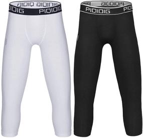 img 4 attached to 🏀 PIQIDIG Compression Basketball Tights Leggings: Boost Your Performance with Active Boys' Clothing