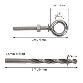 img 4 attached to YaeCCC Stainless Steel Shoulder Eyebolts