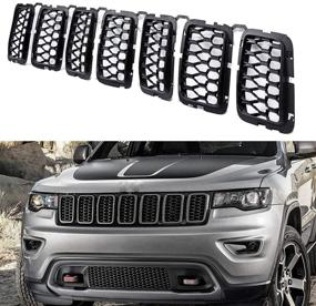 img 3 attached to 🚘 Astra-Depot Black Honeycomb Front Mesh Grilles Inserts for Jeep Grand Cherokee 2017-2020 - Enhance Your Car's Styling!