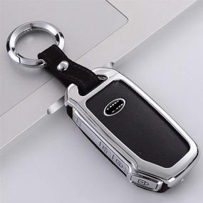 img 4 attached to Черный чехол для брелока Kia Key Fob без ключа - Чехол-держатель для смарт-ключа Ontto с карабином и кнопкой для ключа