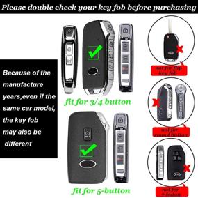 img 2 attached to Черный чехол для брелока Kia Key Fob без ключа - Чехол-держатель для смарт-ключа Ontto с карабином и кнопкой для ключа