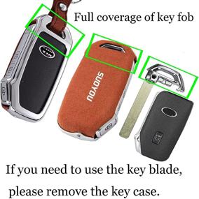 img 1 attached to Черный чехол для брелока Kia Key Fob без ключа - Чехол-держатель для смарт-ключа Ontto с карабином и кнопкой для ключа