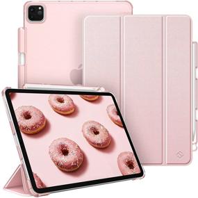 img 4 attached to 📱 Fintie SlimShell Case for iPad Pro 11-inch (3rd Gen) 2021 - Translucent Frosted Back Cover with Pencil Holder, Auto Wake/Sleep - Rose Gold"