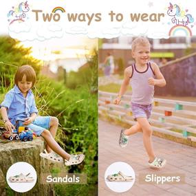 img 1 attached to 👧 Cute Cartoon Kids Clogs: Anti-Slip Toddler Shoes for Beach, Garden & Pool