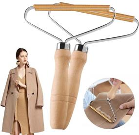 img 4 attached to 🧼 LEDeng 2PCS Portable Lint Remover Set, Fabric Shaver and Sticky Roller Combo, Battery-Free Clothes Fuzz Shaver, Reusable Lint Wood Remover, Fluff Removing Shaver