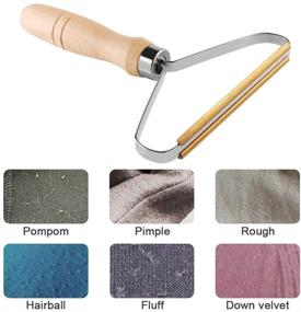 img 2 attached to 🧼 LEDeng 2PCS Portable Lint Remover Set, Fabric Shaver and Sticky Roller Combo, Battery-Free Clothes Fuzz Shaver, Reusable Lint Wood Remover, Fluff Removing Shaver