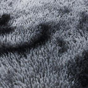 img 2 attached to 🖤 Multi-Color PAGISOFE Ultra Soft Abstract Area Fluffy Rug: Black and Gray 4x6 Feet Carpet with Rubber Backing - Perfect Accent Rugs for Living Room, Bedroom, Dining Room Decor