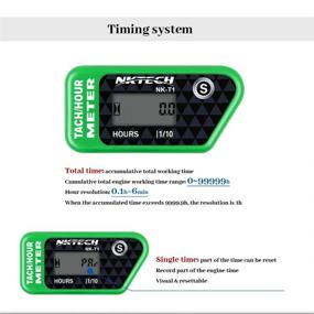 img 1 attached to NKTECH NK-T1 Tach Hour Meter Digital LCD Tachometer Inductive Display Max RPM Waterproof Resettable For Gas Engine Marine ATV Snowmobile Generator Lawn Mower Tractor Motorcycle (Green)