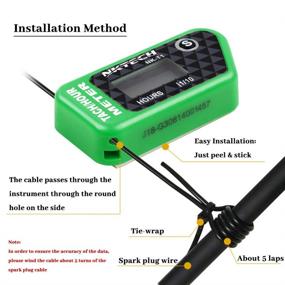 img 2 attached to NKTECH NK-T1 Tach Hour Meter Digital LCD Tachometer Inductive Display Max RPM Waterproof Resettable For Gas Engine Marine ATV Snowmobile Generator Lawn Mower Tractor Motorcycle (Green)