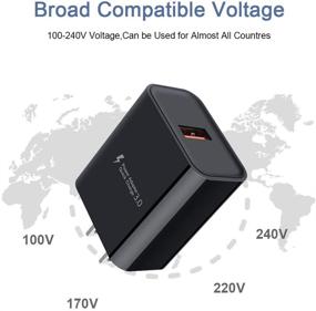 img 1 attached to 🔌 2-пакет 18W USB быстрой зарядки + QC 3.0 настенное зарядное устройство, с USB-кабелем Type C, для Samsung Galaxy A51 A71 A01 A21S S20 S10 S9 S8 Note 20 10, LG K51 V60 Q70 G8X, Moto Z4 Z3