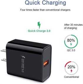 img 2 attached to 🔌 2-пакет 18W USB быстрой зарядки + QC 3.0 настенное зарядное устройство, с USB-кабелем Type C, для Samsung Galaxy A51 A71 A01 A21S S20 S10 S9 S8 Note 20 10, LG K51 V60 Q70 G8X, Moto Z4 Z3