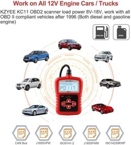 img 1 attached to 🔧 KZYEE KC11 OBD2 Scanner: Advanced Automotive Code Reader & MIL Turn Off Tool with LCD Display