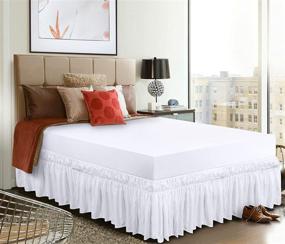 img 3 attached to 🛏️ Utopia Queen Elastic Bed Ruffle: Easy Wrap Around Microfiber Bed Skirt - Adjustable Belt, 16" Tailored Drop - Hotel Quality, Fade Resistant (Queen, White)