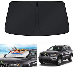 img 4 attached to 🌞 KUST Windshield Sun Shade for 2011-2021 Jeep Grand Cherokee: Block UV Rays and Keep Your Car Cooler