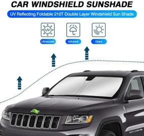 img 3 attached to 🌞 KUST Windshield Sun Shade for 2011-2021 Jeep Grand Cherokee: Block UV Rays and Keep Your Car Cooler