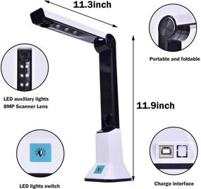 img 3 attached to Portable USB Document Camera Scanner for Teachers - 8MP HD A4 Format Doc Cam with Stand for Online Teaching, Photo Scanning, and More (Hard Bottom)