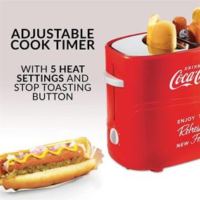 img 1 attached to 🌭 Nostalgia Coca-Cola Pop-Up 2 Hot Dog and Bun Toaster: Cook Chicken, Turkey, Veggie Links, Sausages and Brats with Mini Tongs - Red