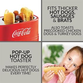 img 2 attached to 🌭 Nostalgia Coca-Cola Pop-Up 2 Hot Dog and Bun Toaster: Cook Chicken, Turkey, Veggie Links, Sausages and Brats with Mini Tongs - Red