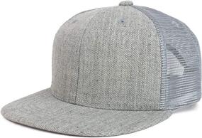 img 3 attached to Youth Stylish Flat Bill Structured Mesh Back Snapback Trucker Cap - The Perfect Blend of Fashion and Functionality